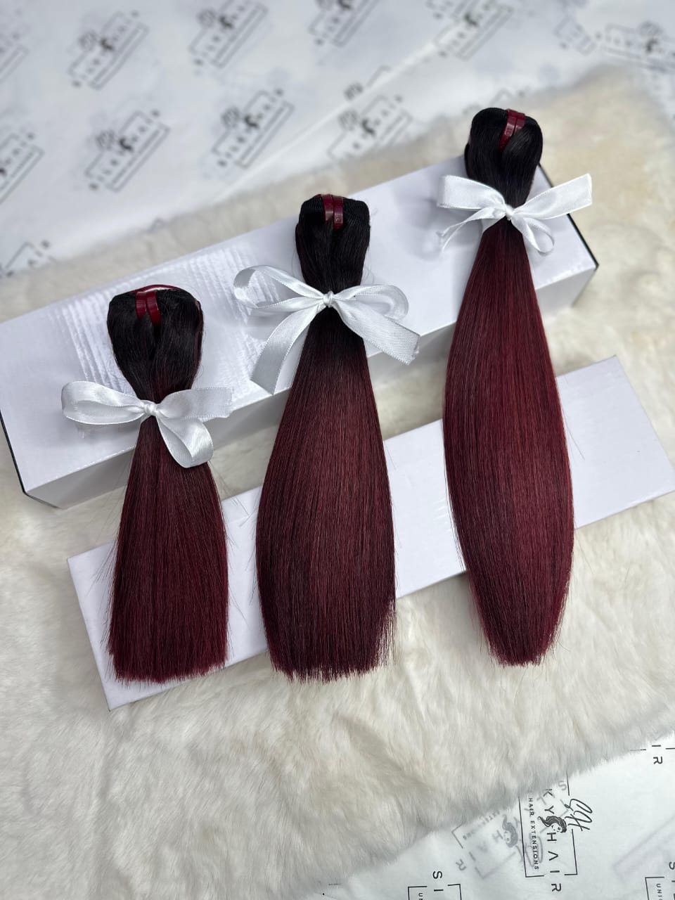 Vietnamese SDD Bone Straight Ombre Burgundy