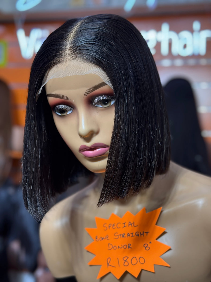DONOR Hand Made Vietnamese SDD Bone Straight Glueless 5X5 8"  Wig