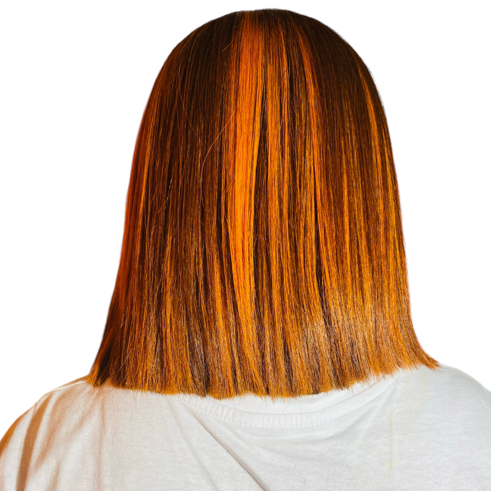 Vietnamese SDD Bone Straight 2x6 10 inch Piano Orange Bob Wig