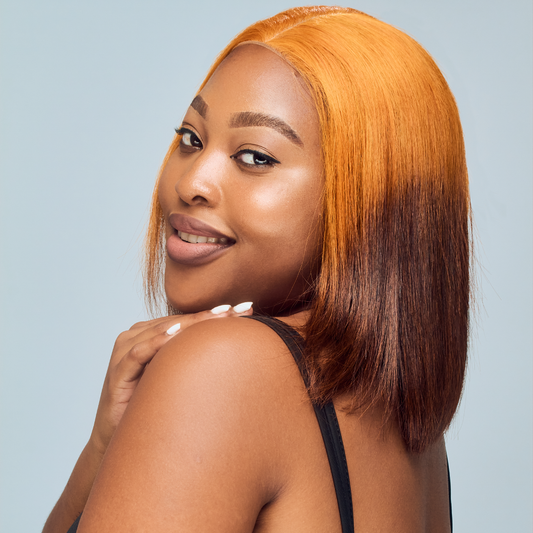 Vietnamese SDD Bone Straight custom-made Wig Orange Brown